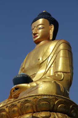 Budha heykelini Swayambhunath maymun Tapınağı, Katmandu, Nepal.