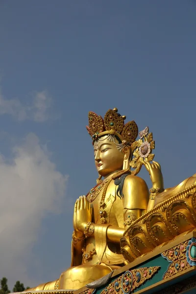 Budha statue in Swayambhunath Monkey temple , Kathmandu, Nepal. — Stock Photo, Image