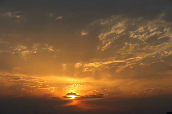 Dramatic sunset sky in Nepal, roof of the world