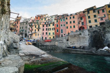 Riomaggiore village of Cinque Terre in Liguria, Italy clipart