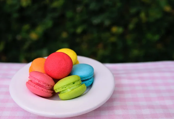 aşk kupa ile renkli mini macarons 