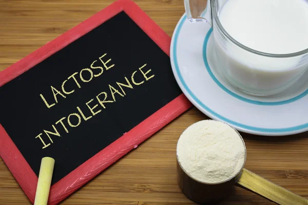 Conceito de Intolerância à Lactose — Fotografia de Stock