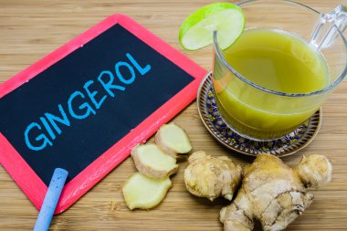 Gingerol, an active constituent of fresh ginger. clipart