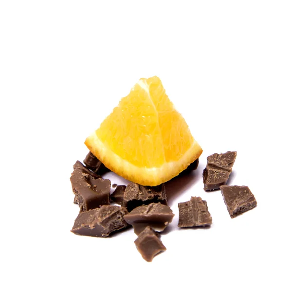 Laranja e Chocolate — Fotografia de Stock