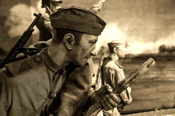 Реконструкция Второй мировой войны в Минском музее Великой Отечественной войны . — стоковое фото