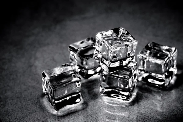 Ice cubes. Black and white. — Stock Photo, Image