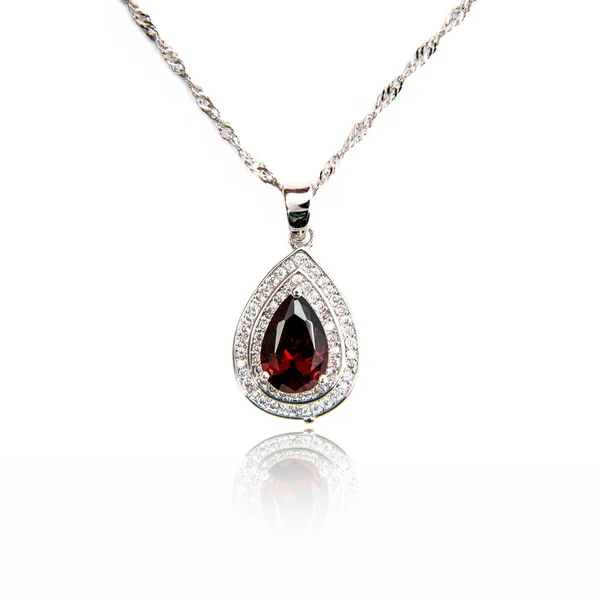 Diamond pendant isolated on white — Stock Photo, Image