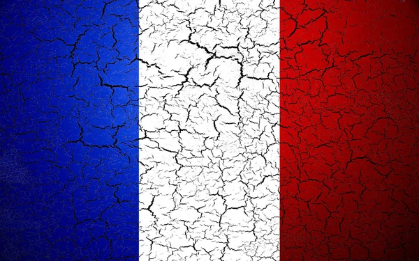 Frankreich-Flagge. Zertrümmerte Textur. — Stockfoto