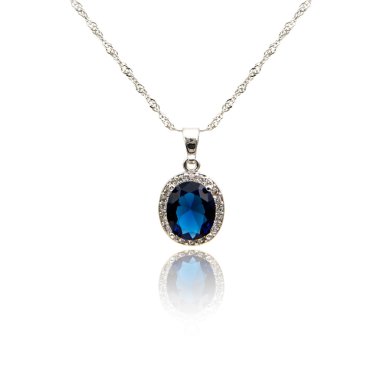 Sapphire pendant isolated on white clipart