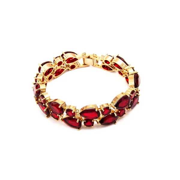 Ruby Bracelet isolated on white — Stock Photo, Image