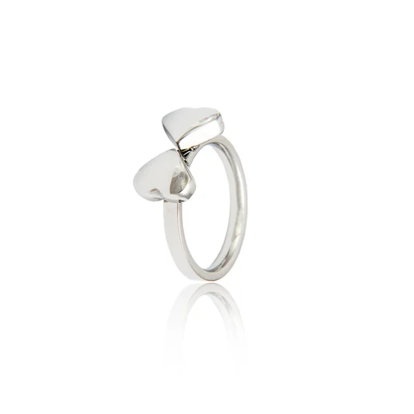 Silver ring isolerad på vit. — Stockfoto