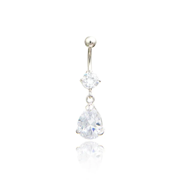Diamante Piercing isolado no branco — Fotografia de Stock