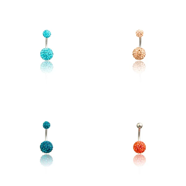 Conjunto de quatro moda colorido Piercing — Fotografia de Stock
