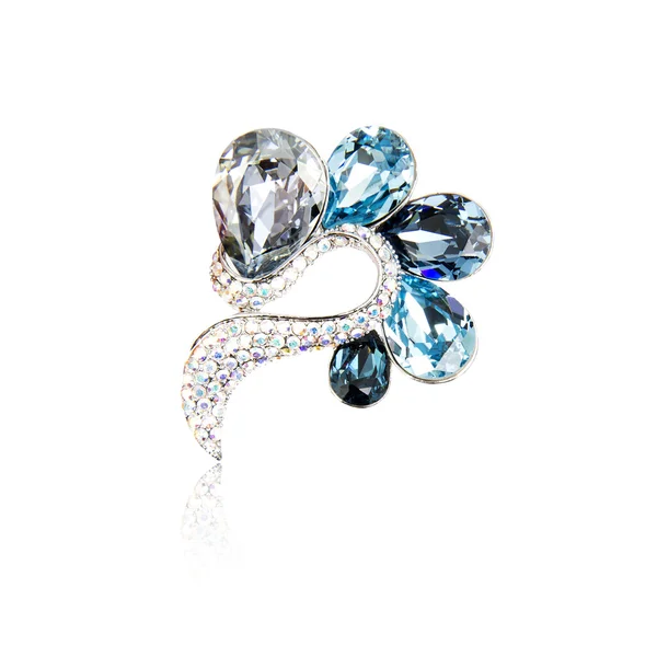 Fashion diamond brooch — Stock Photo, Image