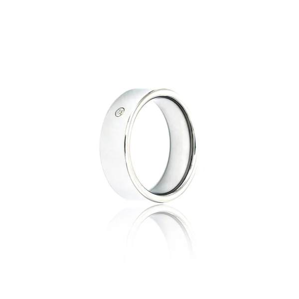 Adamın yüzüğü yalıtım beyaz moda — Stok fotoğraf