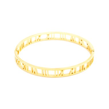 Beyaz izole moda altın bilezik