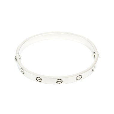 Beyaz izole moda gümüş bilezik