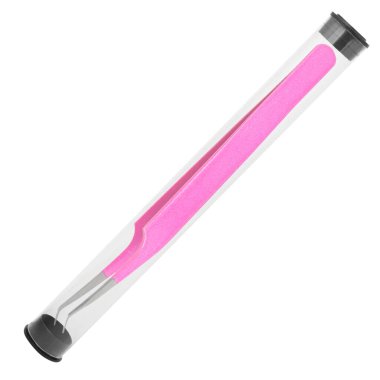 Beyaz arkaplanda izole edilme durumunda kirpik uzantısı için cımbız