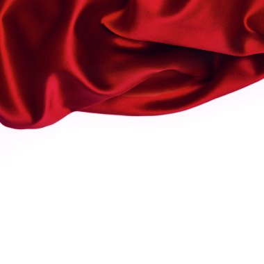 Kırmızı saten sınır üzerinde beyaz izole