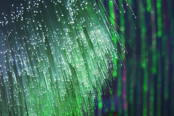 Cable de red de fibra óptica verde — Foto de Stock