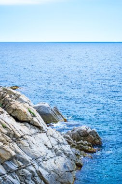 Kayalık sahil şeridi. Deniz kaya