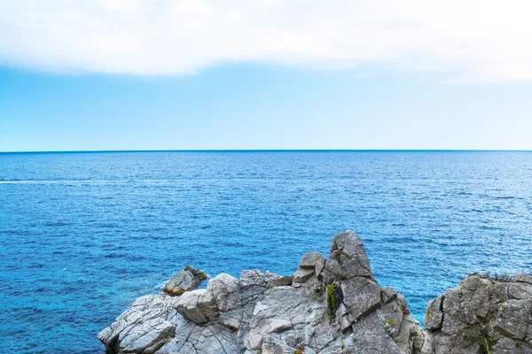 A sziklás tengerpart. A tengeri szikla — Stock Fotó