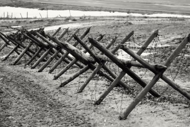 Tanksavar kirpi retro tarzı İkinci Dünya Savaşı içinde
