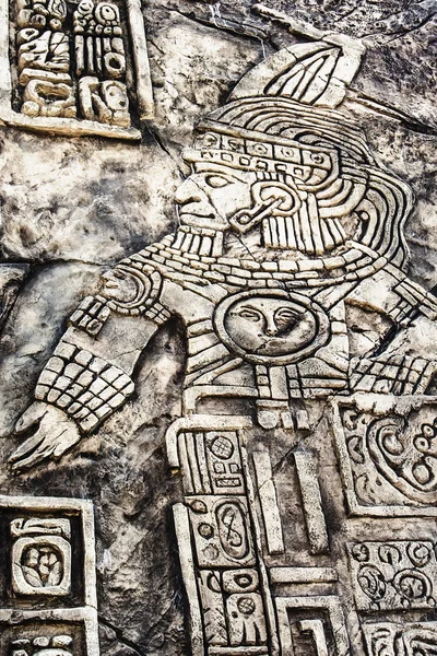 Ancient Mayan hieroglyphics in stone — Stock Photo, Image