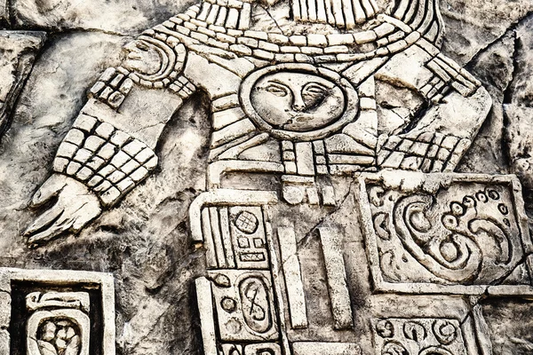 古代玛雅文明的象形文字，在石头 — 图库照片