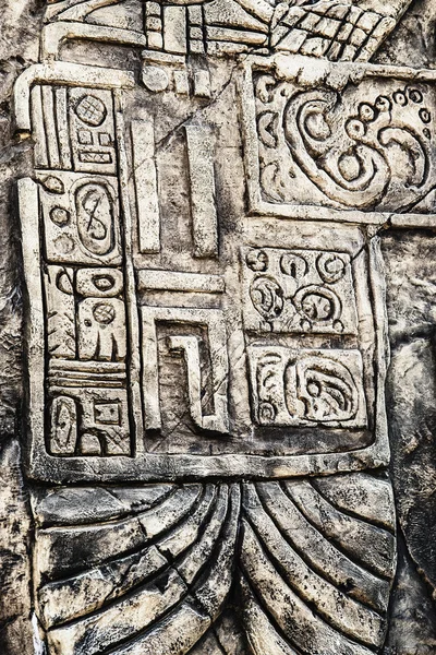 Antichi geroglifici maya in pietra — Foto Stock