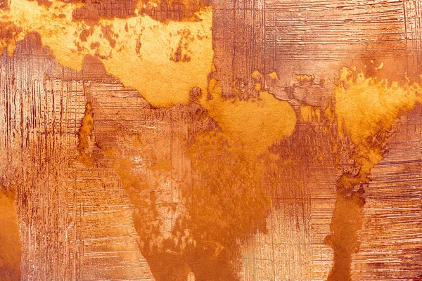 Prachtige gouden en bronzen achtergrond. Trendy tinten van de achtergrond. Textuur. Een spandoek. Gouden penseelstreken. Patroon — Stockfoto