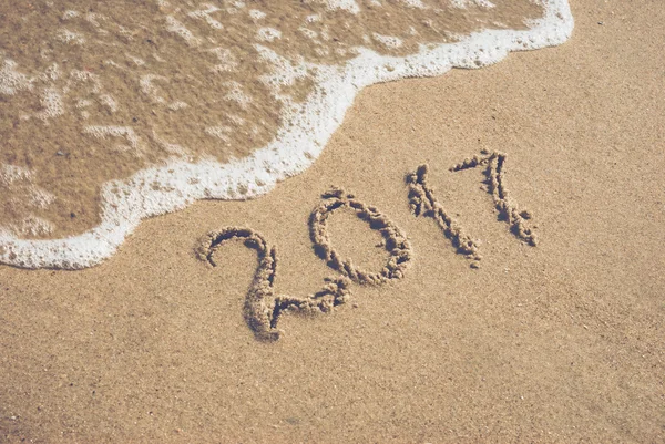 2017 on a beach — Stock Photo, Image