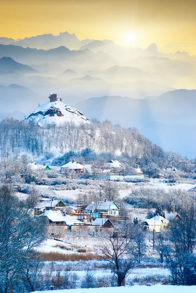 Snowy winter village — Stock Photo, Image