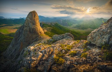 Crimea dağ günbatımı