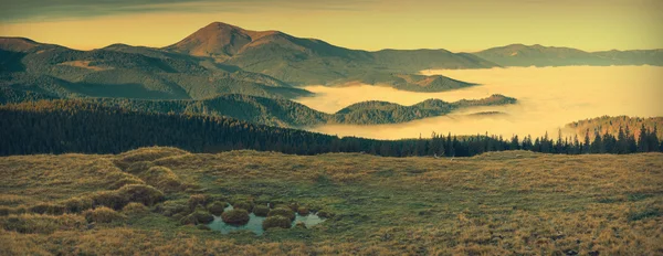 Mañana en una alta montaña, vintage — Foto de Stock