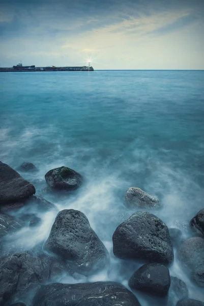 Old lighthouse in Yalta's bay — Stock Photo, Image