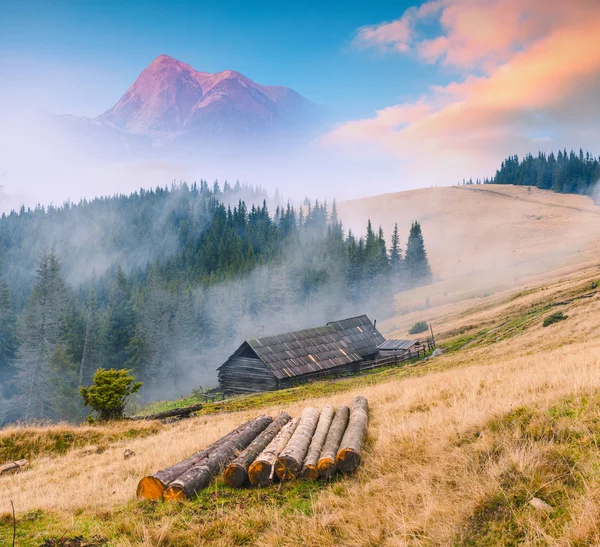 Karpaterna dimmiga bergen — Stockfoto