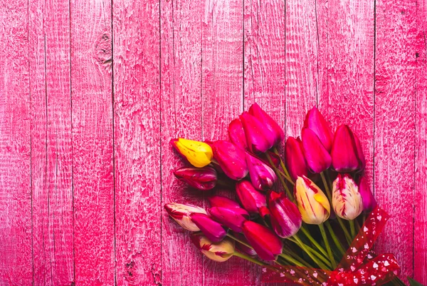 各种色彩艳丽的郁金香 — 图库照片