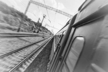 Tren hareket. Tek renkli renkler
