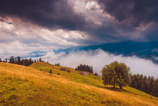 Bir vadide düşük dramatik bulutlar — Stok fotoğraf