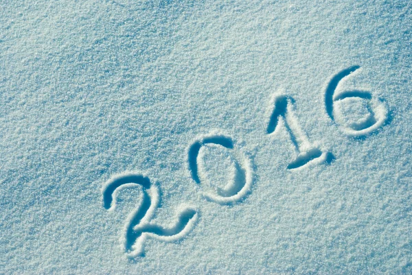 2016 written on a snow — Stock Photo, Image