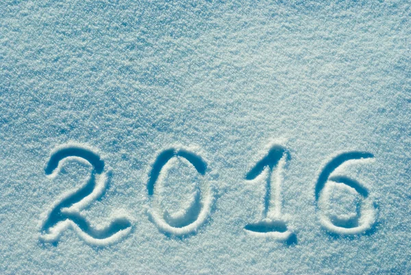2016 written on a snow 1 — Stock Photo, Image