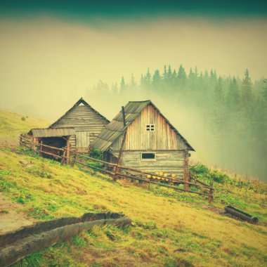 Dağ otel. Vintage renkleri