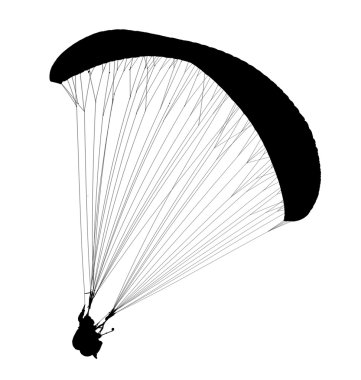 Whit üzerinde izole paraglide silueti