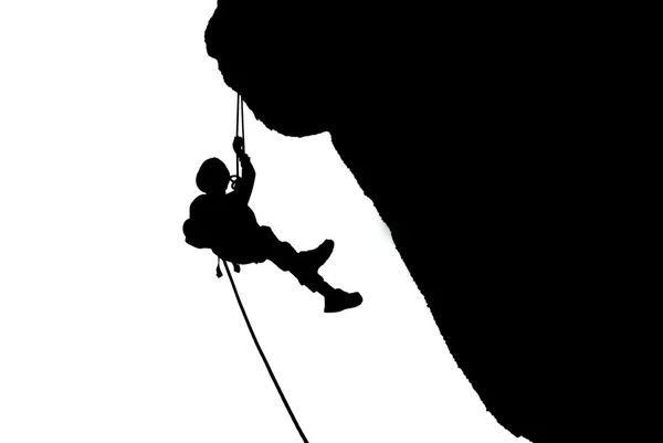 Силуэт альпиниста — стоковое фото