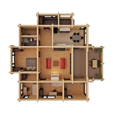 Yüksek katlı daire tuğla beyaz zemin üzerine hamuru