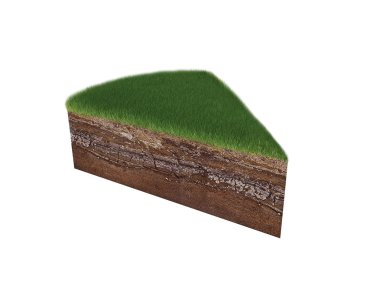 Dünya ve çim beyaz bir arka plan üzerinde. 3D Resim, 3d render