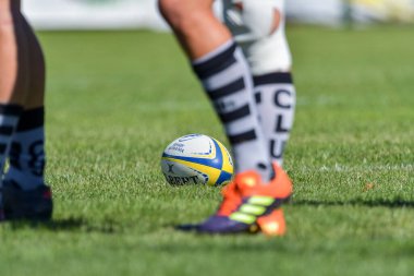 Brasov, Romanya, 30 Ağustos 2020 - Dinamo Rugby VS RUGBY U Cluj Oficial, yarı final Süper Liga Cec Bank arasındaki maçta bilinmeyen rugby oyuncusu