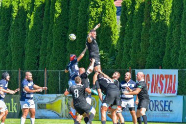 Brasov, Romanya, 29 Ağustos 2020 - SCM RUGBY Timisoara - Oficial - ACS Tomitanii Constanta, yarı final Süper Liga Cec Bank