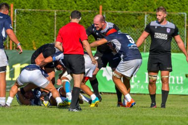 Brasov, Romanya, 29 Ağustos 2020 - SCM RUGBY Timisoara - Oficial - ACS Tomitanii Constanta, yarı final Süper Liga Cec Bank